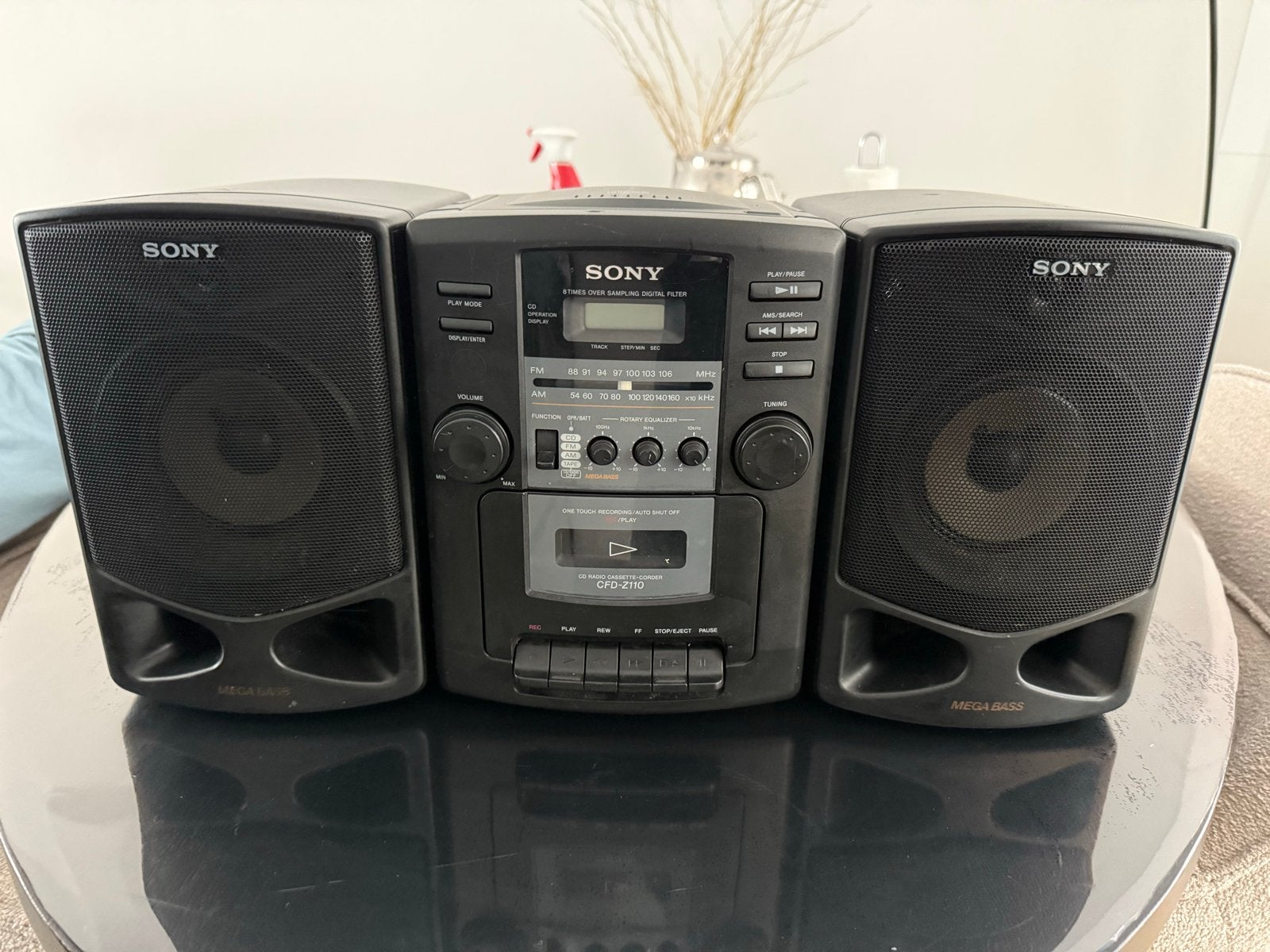 Sony CFD-210 CD Radio Cassette-Corder met Mega Bass, Gebruikt, Cassettedeck, Draagbaar, Ophalen of Verzenden