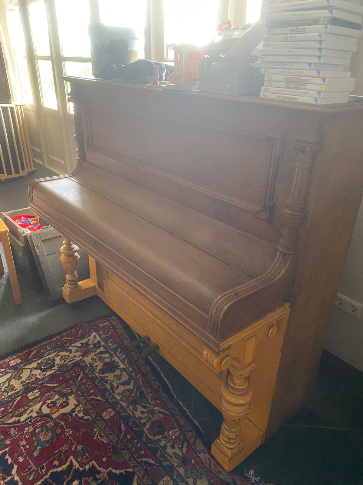 Piano, Muziek en Instrumenten, Piano's, Ophalen, Gebruikt, Bruin, Piano