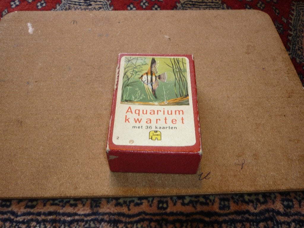 Aquariumkwartet met 36 speelkaarten met diverse vissen erop, Ophalen of Verzenden, Zo goed als nieuw, Kwartet(ten)