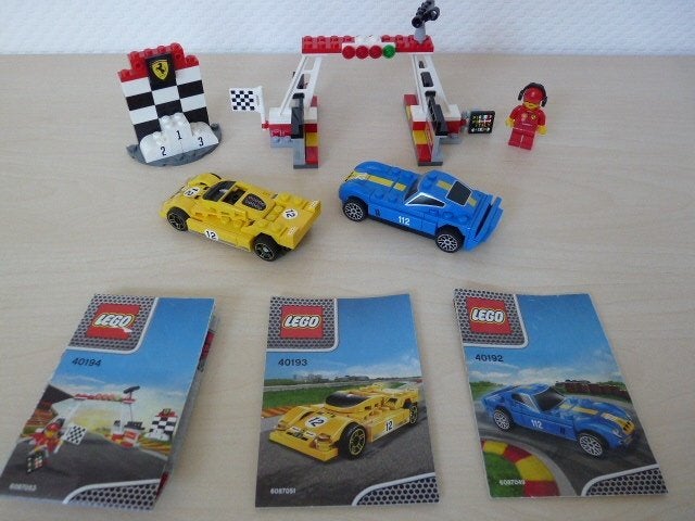 Lego Ferrari: 40192, 40193, 40194 F40, 512 S en Finish line, Overige thema's, Lego, Ophalen of Verzenden, Complete set