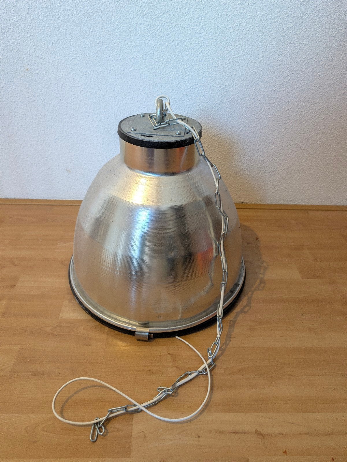 Industriële hanglamp - Grote aluminium fabriekslamp, Huis en Inrichting, Ophalen, Gebruikt, E27 (groot), Industrieel, Vintage