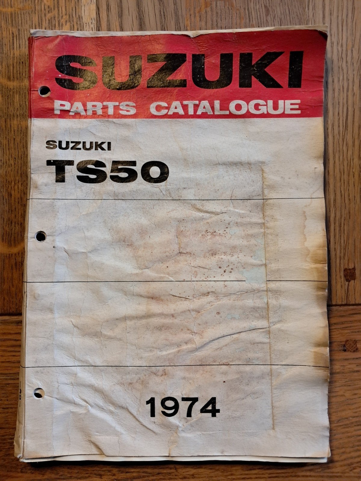 Suzuki TS50 Onderdelencatalogus 1974, Ophalen of Verzenden, Gebruikt