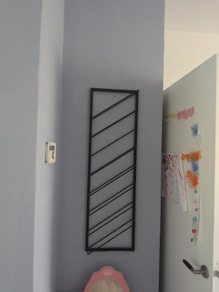 Wijnrek voor aan de muur - Metaal, Huis en Inrichting, Woonaccessoires | Wijnrekken, Ophalen, Gebruikt, 5 tot 15 flessen, Metaal