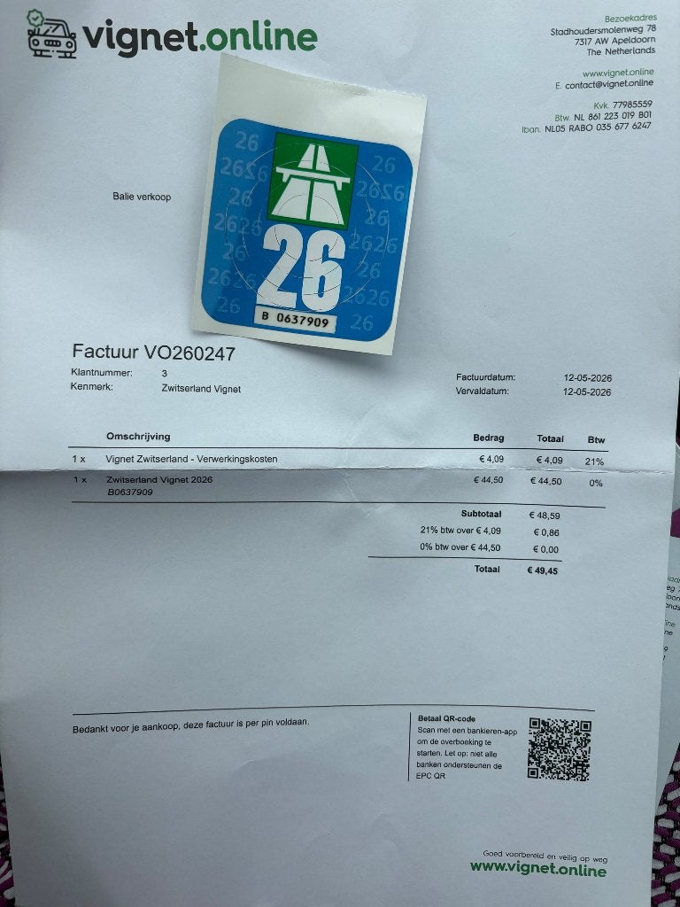 Vignet Zwitserland 2026, Drie personen of meer