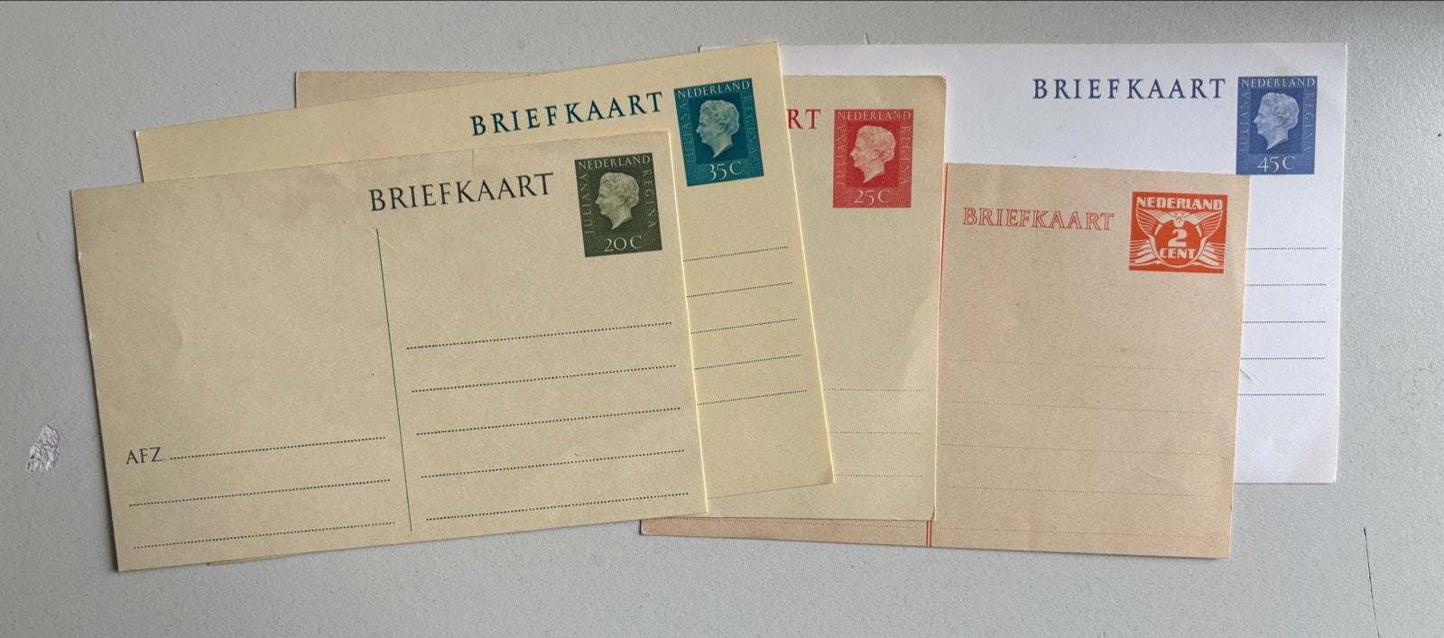Oude Nederlandse Briefkaarten met Postzegels, Postzegels en Munten, Ophalen of Verzenden, Postfris