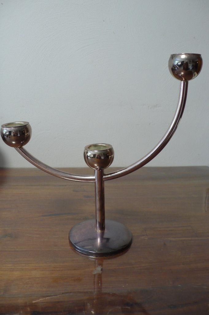 Designer kandelaar Sputnik Bijenkorf Vintage, Ophalen of Verzenden, Gebruikt, Overige materialen, Kandelaar