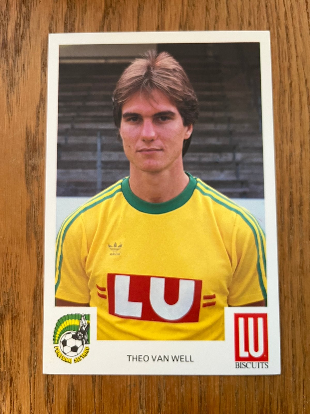 Oude Spelerskaart Theo van Well, jaren 80 (Fortuna Sittard), Verzenden, Zo goed als nieuw, Overige binnenlandse clubs, Spelerskaart