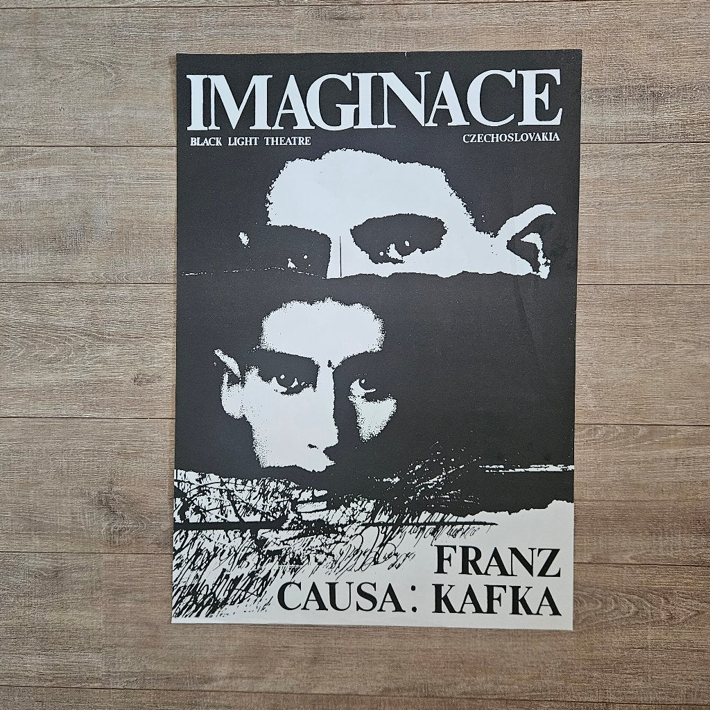 Vintage Theater Poster 'Imaginace - Causa: Kafka' (80x50 cm), Rechthoekig Staand, Ophalen of Verzenden, Zo goed als nieuw, A1 t/m A3