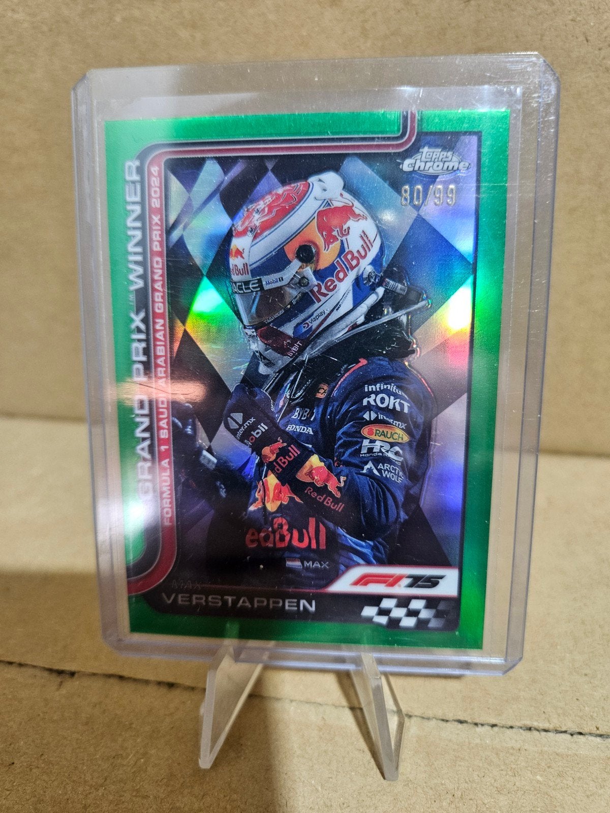 94 max verstappen /99 green refractor topps chrome f1 2025, Ophalen of Verzenden, Nieuw, Plaatje