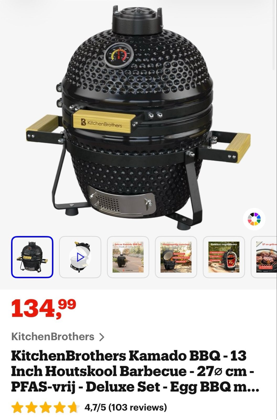Foto 5 van KitchenBrothers Kamado BBQ - 13 Inch Houtskool Barbecue