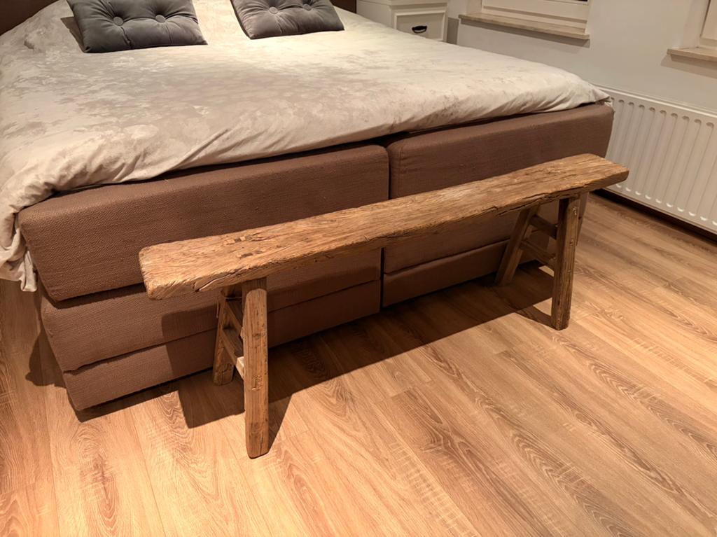 Stoer brocant bedbankje, Ophalen, Nieuw, Hout