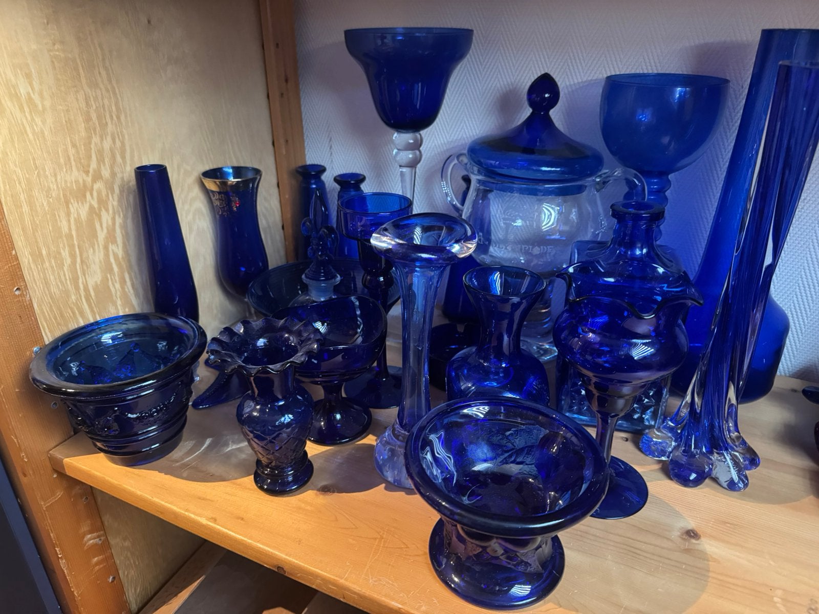 Verzameling kobalt blauw glaswerk, Antiek en Kunst, Ophalen of Verzenden