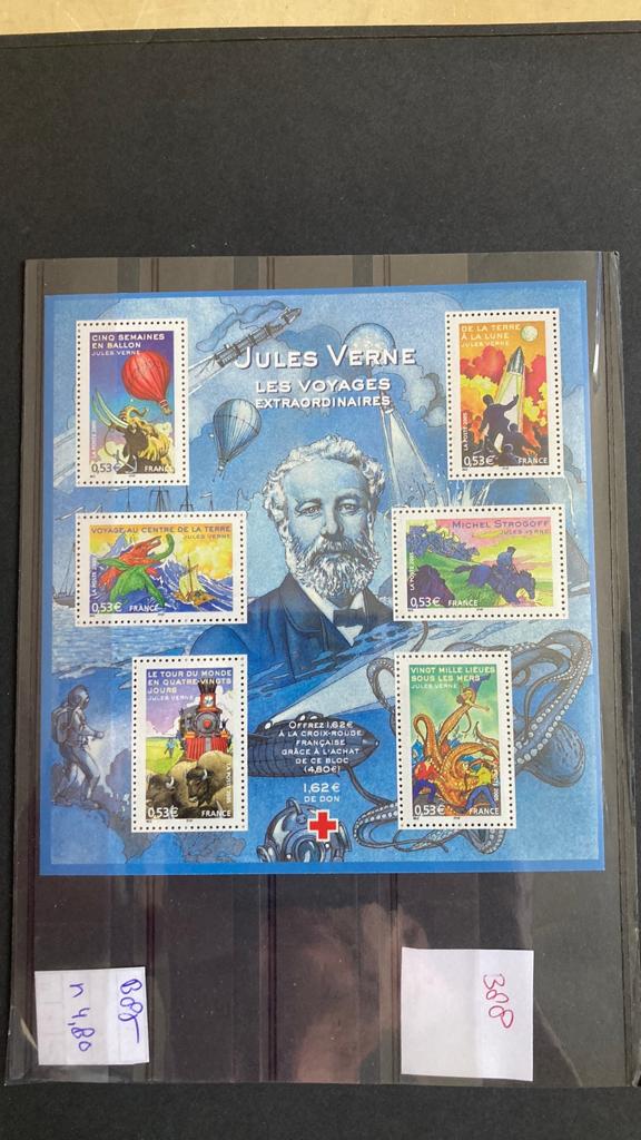 Frankrijk blok 85 Jules Verne post fris/388 A, Postzegels en Munten, Ophalen of Verzenden