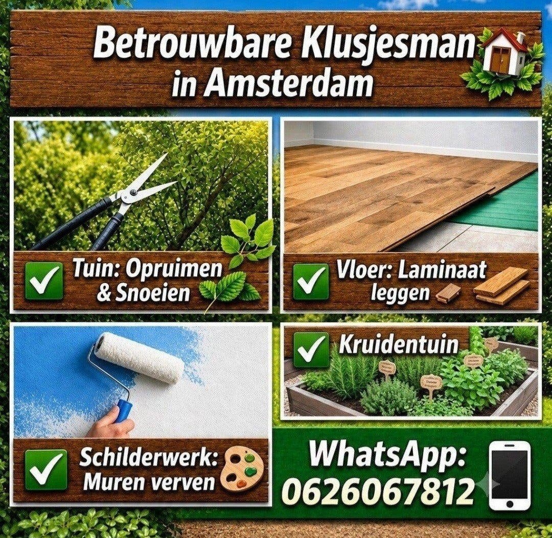 Klusjesman/ Handyman, Ophalen of Verzenden, 20 m² of meer