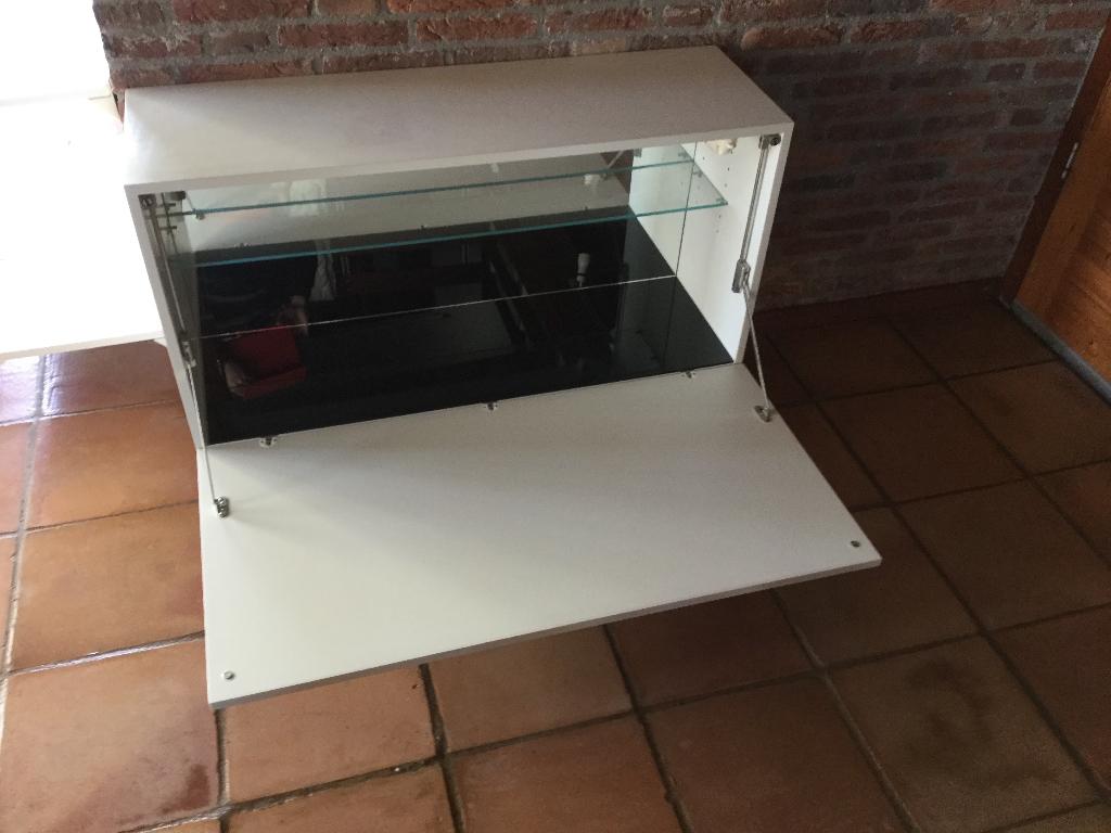 Te koop wandmeubel, Ophalen, Gebruikt, Glas, Minder dan 150 cm