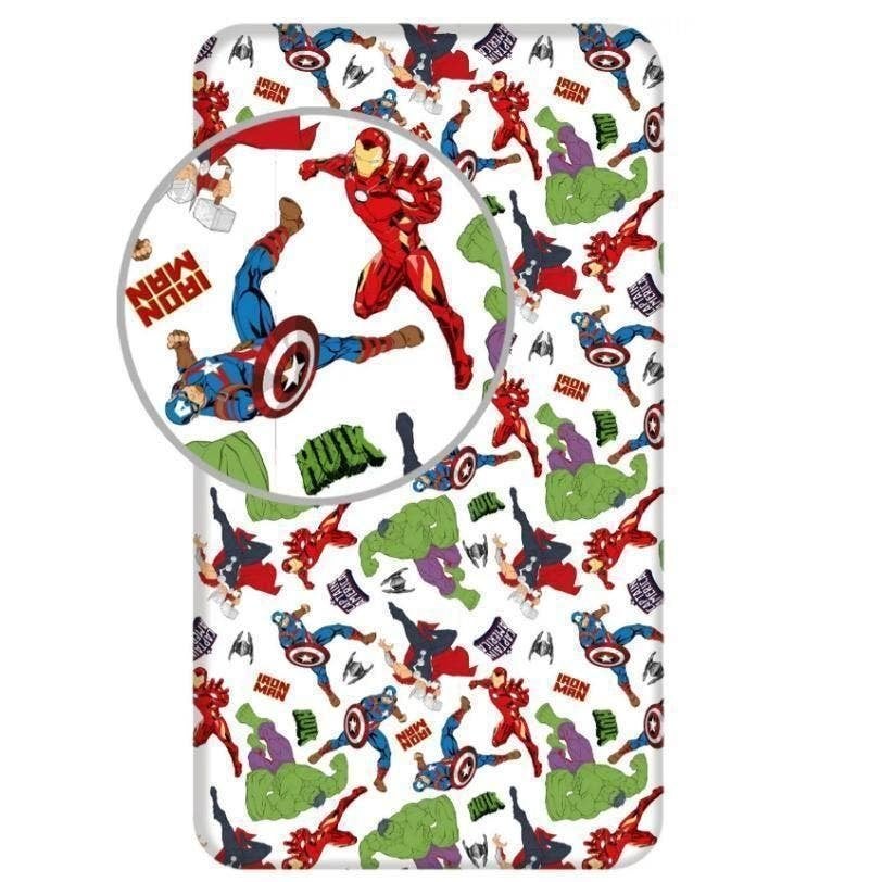 The Avengers Hoeslaken 90x200 cm - Marvel - Katoen, Meerkleurig, Hoeslaken of Sloop, Eenpersoonsbed, Nieuw