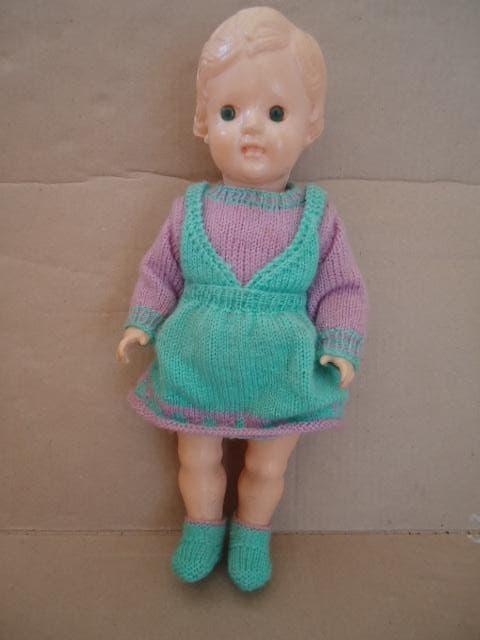 Oude Wildebras pop, 35 cm, gemerkt (ad 19), Ophalen of Verzenden, Gebruikt, Pop