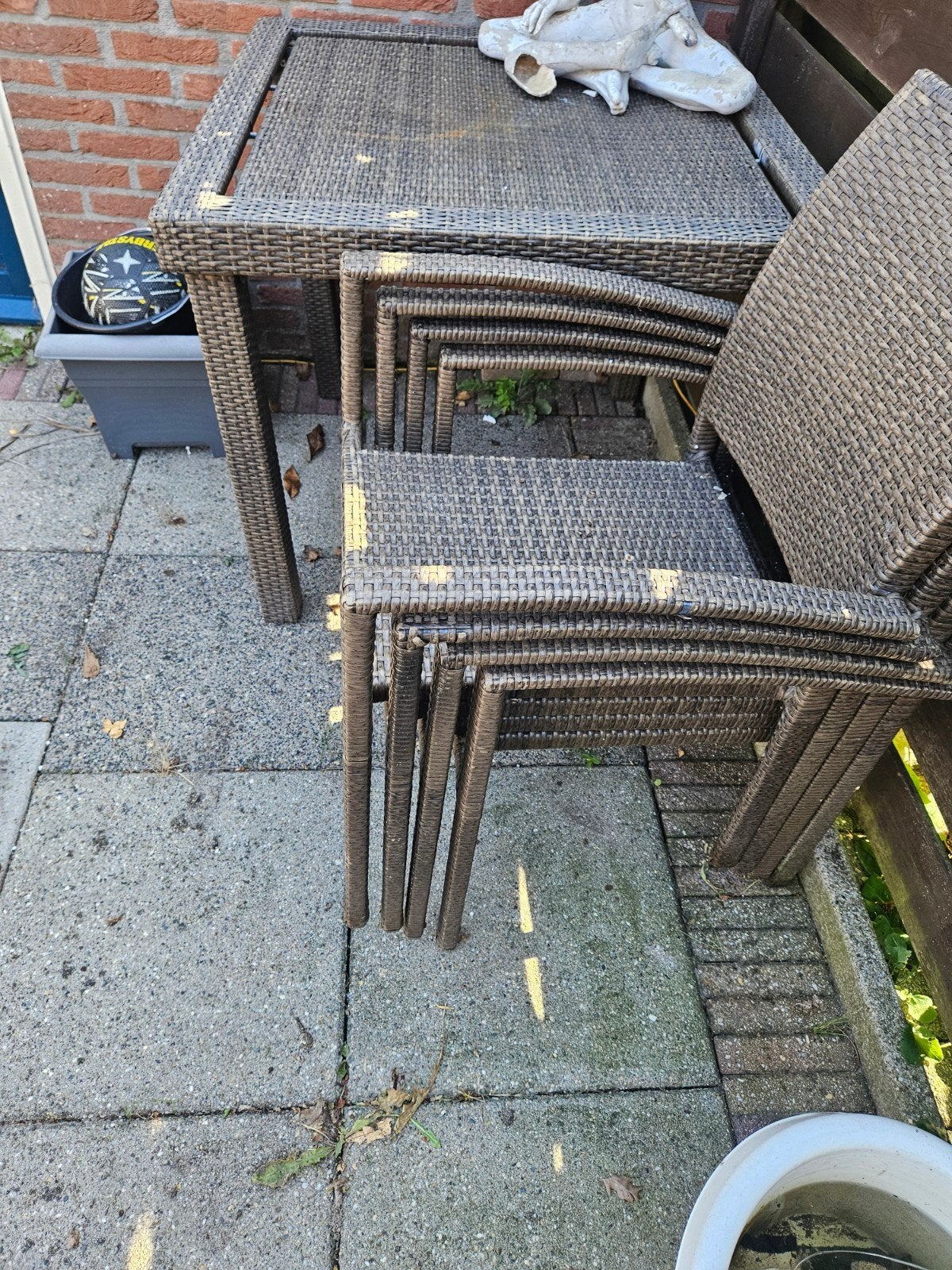 tuin setje gratis, Tuin en Terras, Ophalen, Gebruikt, 2 zitplaatsen