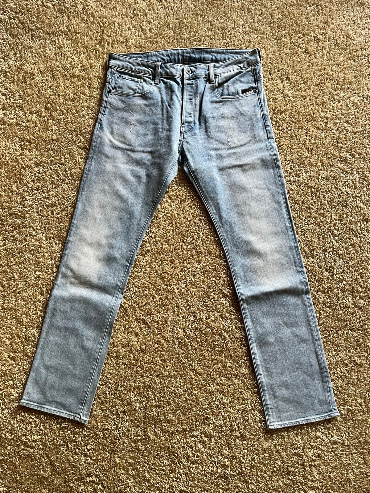 G-star Attacc straight jeans/spijkerbroek blauw mt. W36-L34, Ophalen of Verzenden, Zo goed als nieuw, Blauw, W36 - W38 (confectie 52/54)
