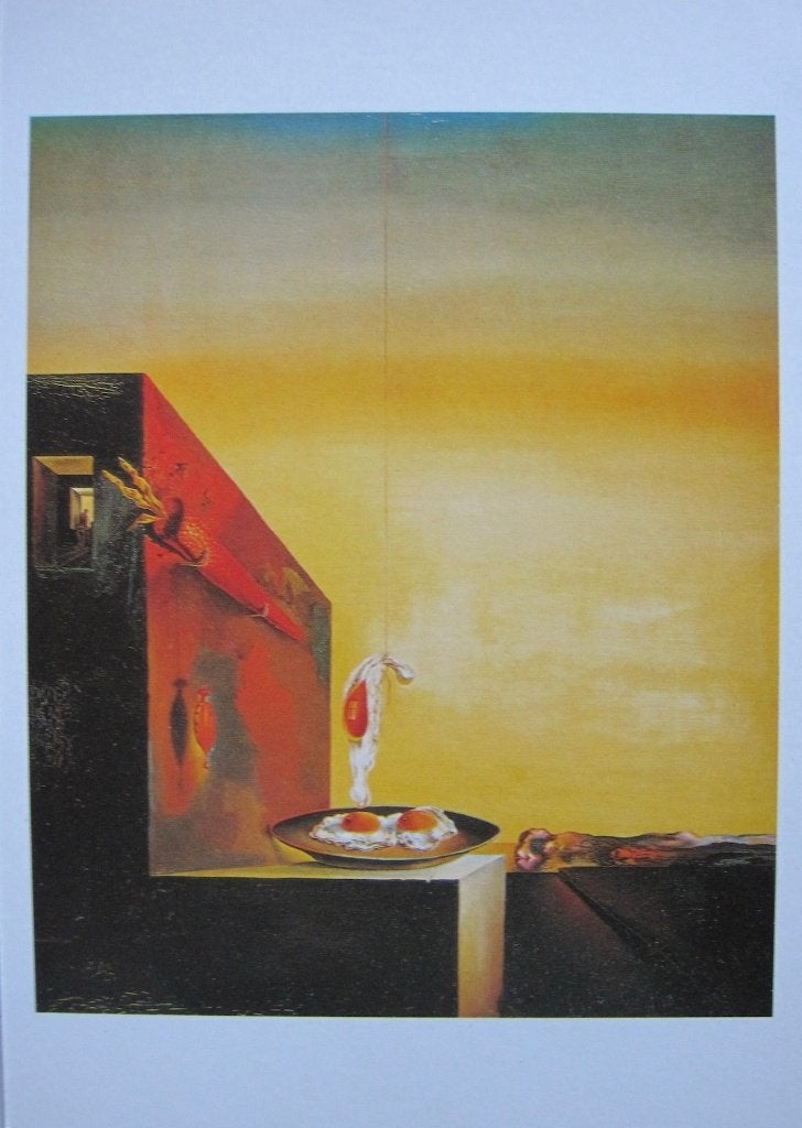 Salvador Dali - gebakken eieren op een bord zonder bord, Ophalen of Verzenden, 1980 tot heden, Ongelopen, Overige thema's
