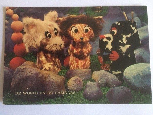 Ansichtkaart Woefs en Lamaars (1970), van de televisieserie, Ophalen of Verzenden, 1960 tot 1980, Cultuur en Media