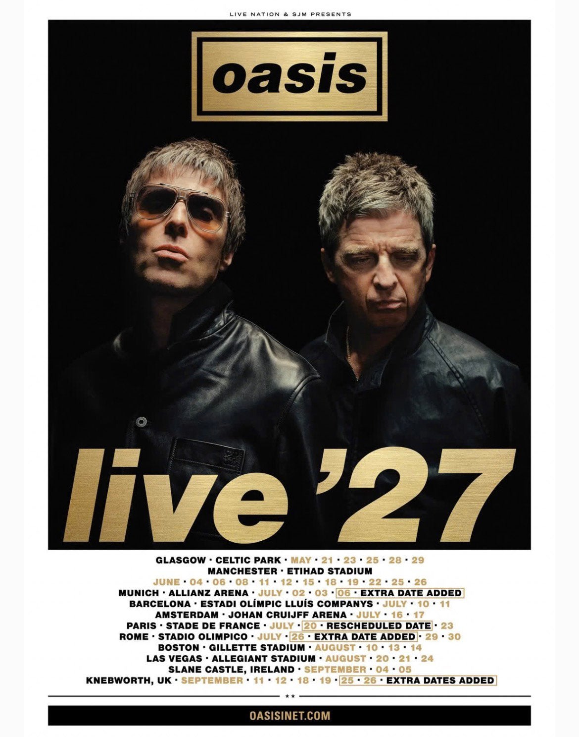2x zitplaatsen Oasis Zaterdag 17 Juli 2027, Tickets en Kaartjes, Twee personen, Juli