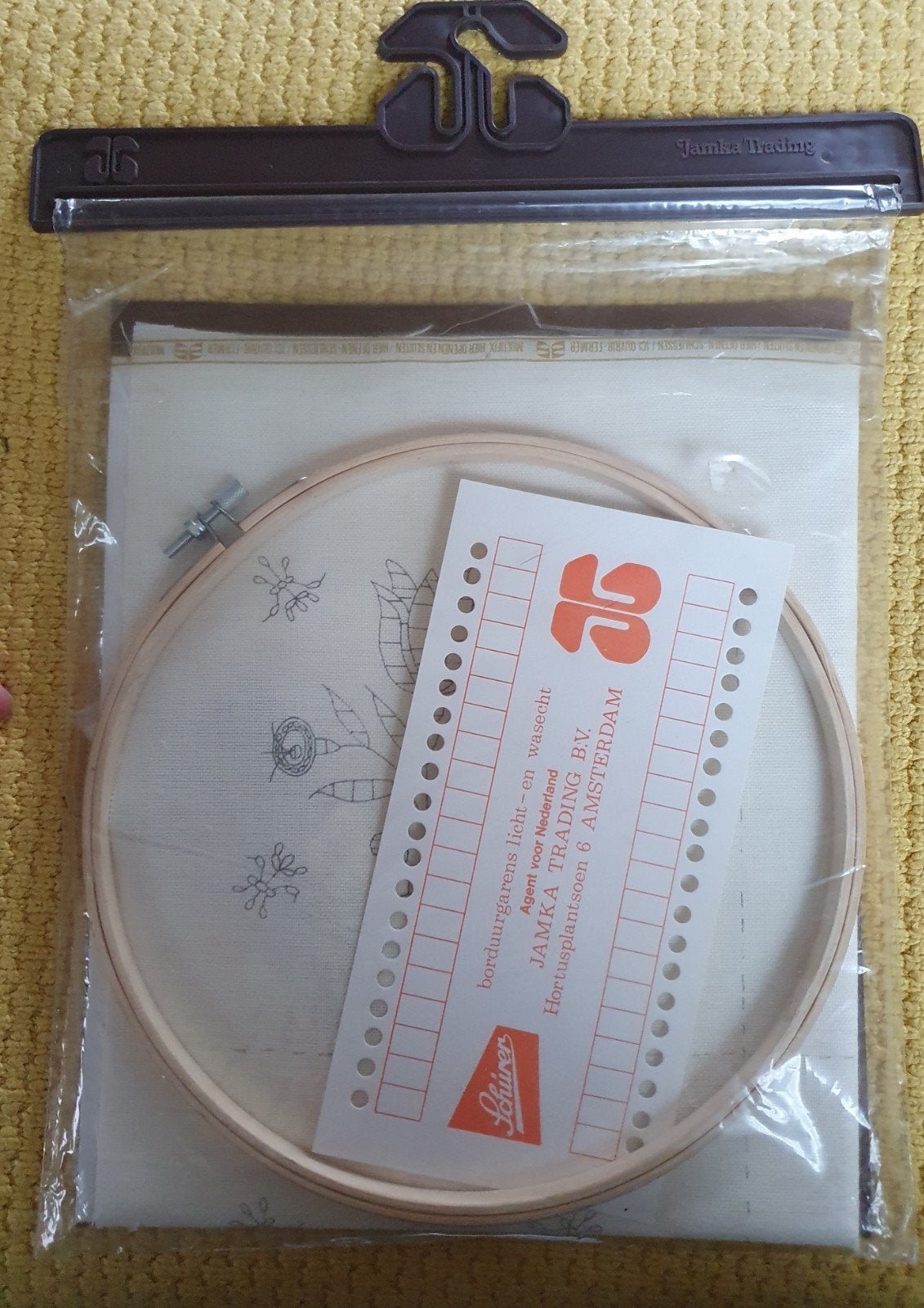nieuw! vintage borduurpakket 4 oudhollandse tegels incl ring, Verzenden, Nieuw, Handborduren, Borduurpakket