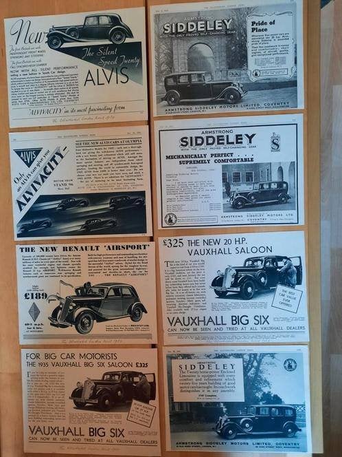 OUDE AUTO - ADVERTENTIES THE ILLUSTRATED LONDON NEWS '34, Ophalen of Verzenden, 1920 tot 1940, Knipsel(s)