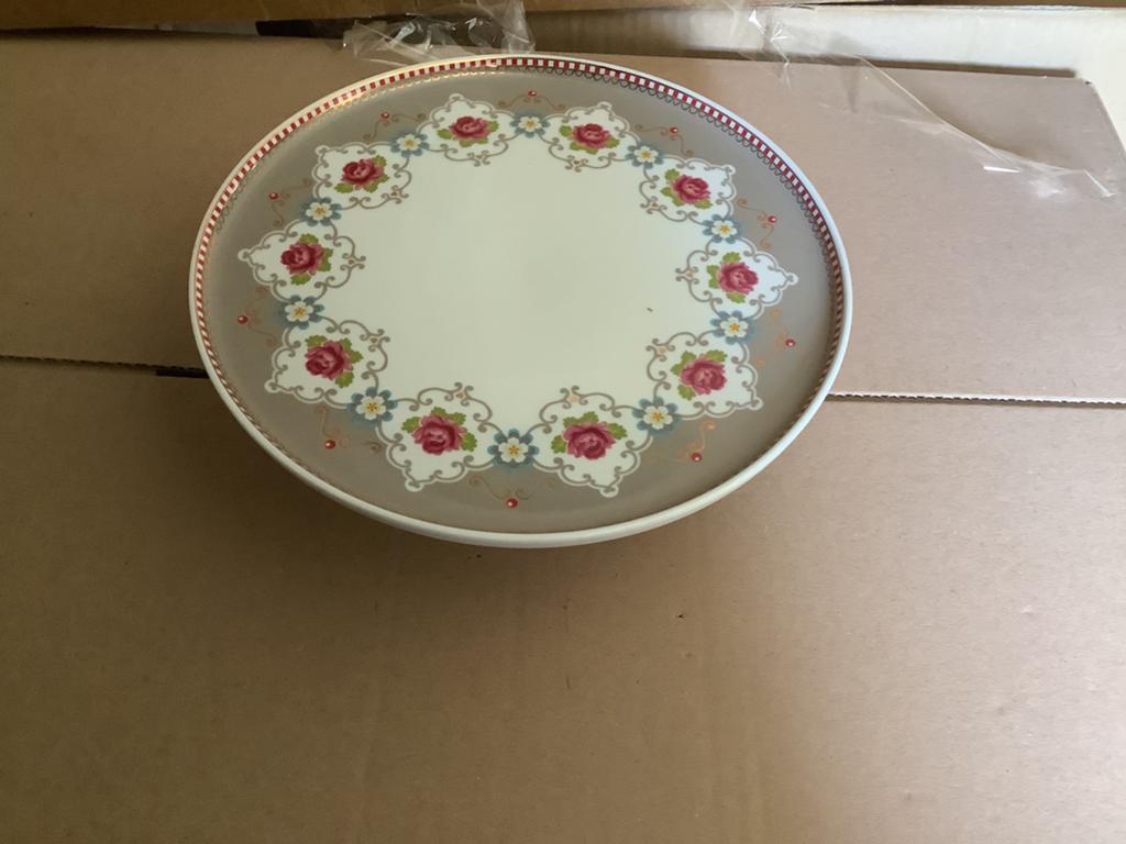 Pip Studio Floral Khaki taartplateau etagère 21cm zgan, Keramiek, Ophalen of Verzenden, Overige stijlen, Schaal of Schalen