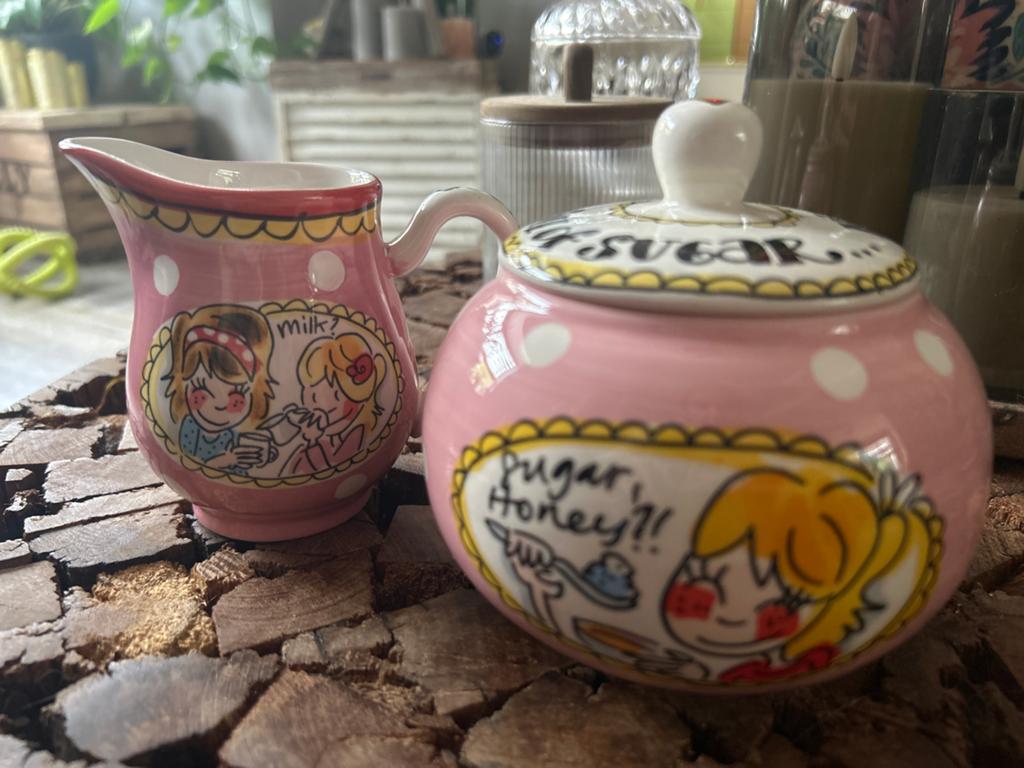 Blond Amsterdam - Leuke suikerpot en melkkannetje, Ophalen, Keramiek, Overige typen, Zo goed als nieuw