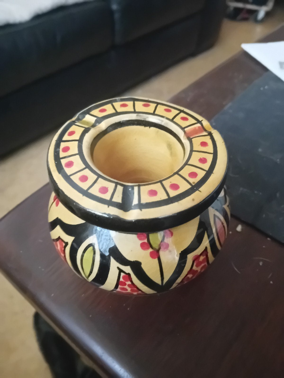Decoratieve Marokkaanse asbak/potje handgeschilderd, Ophalen of Verzenden