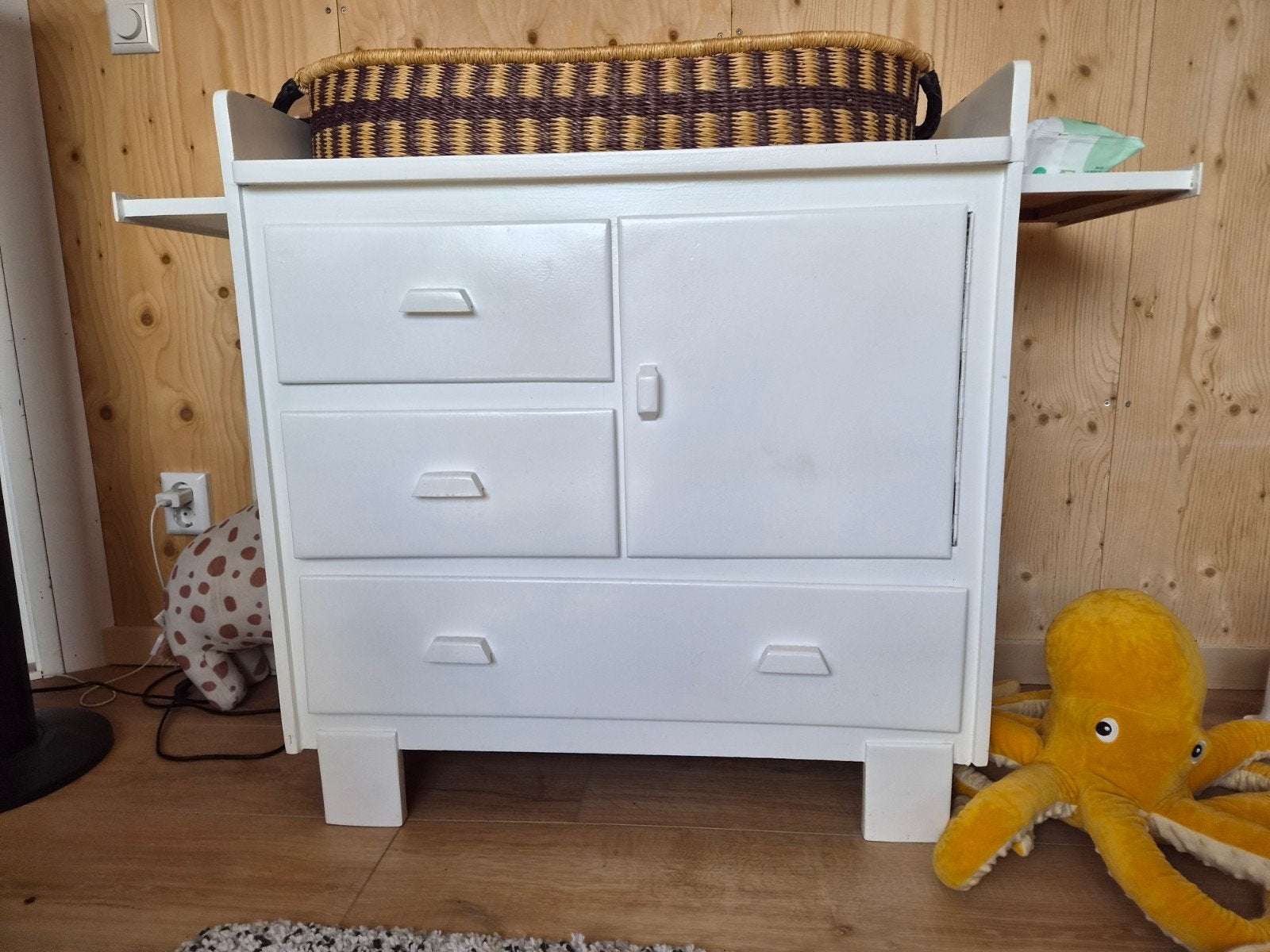 Vintage commode met lades en kastje, Ophalen, Gebruikt, 50 tot 70 cm, 100 cm of meer