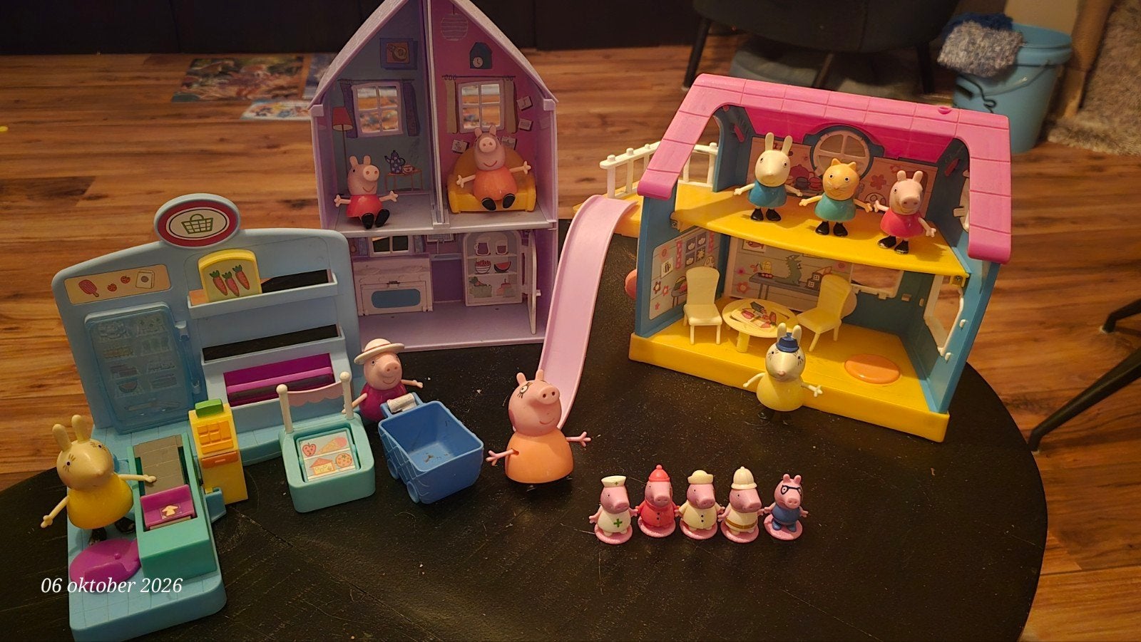 Peppa Pig Speelset: Clubhuis, Familiehuis & Supermarkt, Ophalen of Verzenden, Gebruikt, Jongen of Meisje