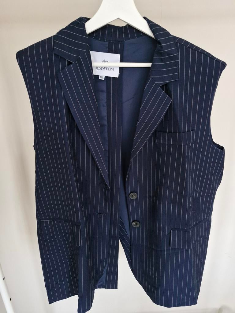 JUSDEPOM NAVY GILET, Kleding | Dames, Blauw, Maat 42/44 (L), Nieuw, Ophalen of Verzenden