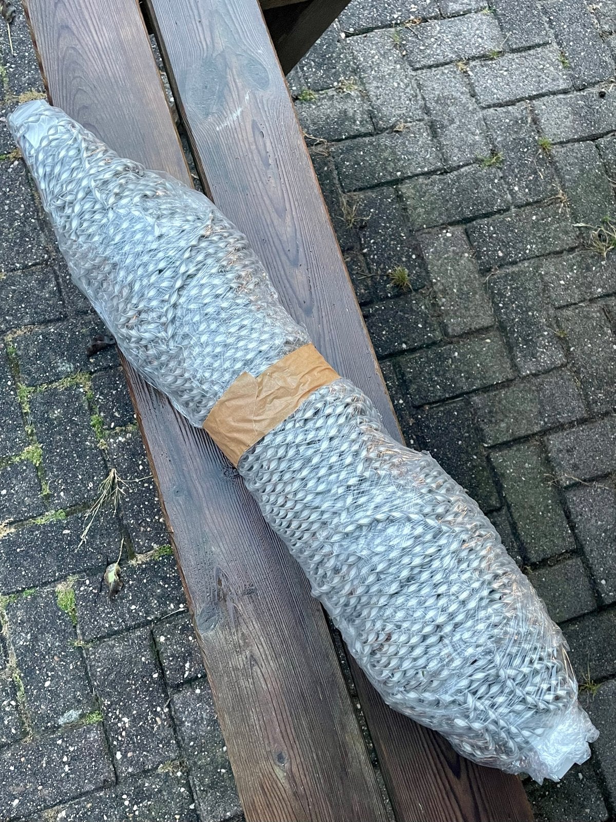 Vliegengordijn wit/grijs met wokkel slierten, Ophalen, Zo goed als nieuw