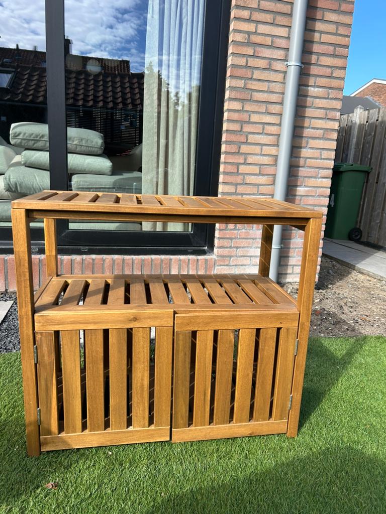 IKEA opbergkast voor buiten, Tuin en Terras, Bergingen en Tuinkasten, Ophalen, Gebruikt, Hout, Overige typen