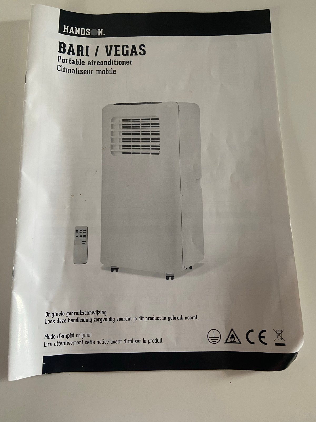 Hands On Bari/Vegas Mobiele Airco met Afstandsbediening, Witgoed en Apparatuur, Airco's, Ophalen, 3 snelheden of meer, Zo goed als nieuw