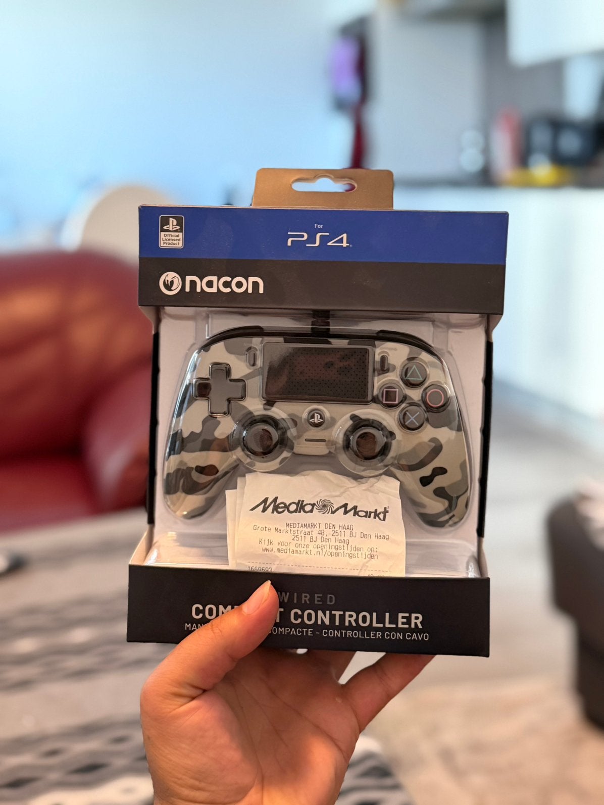 Nacon PS4 Controller Camo Grey, Ophalen of Verzenden, Zo goed als nieuw, Controller, PlayStation 4