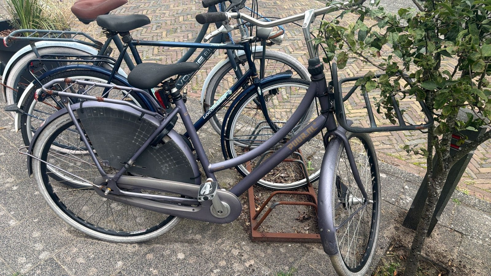 Damesfiets (de paarse), Ophalen, Zo goed als nieuw