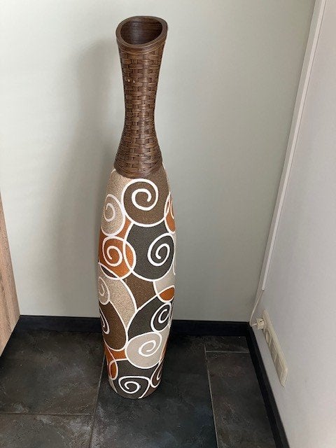 African Art vaas zandtexturen, Antiek en Kunst, Kunst | Niet-Westerse kunst, Ophalen, Steen/keramiek, Afrika, 120 cm