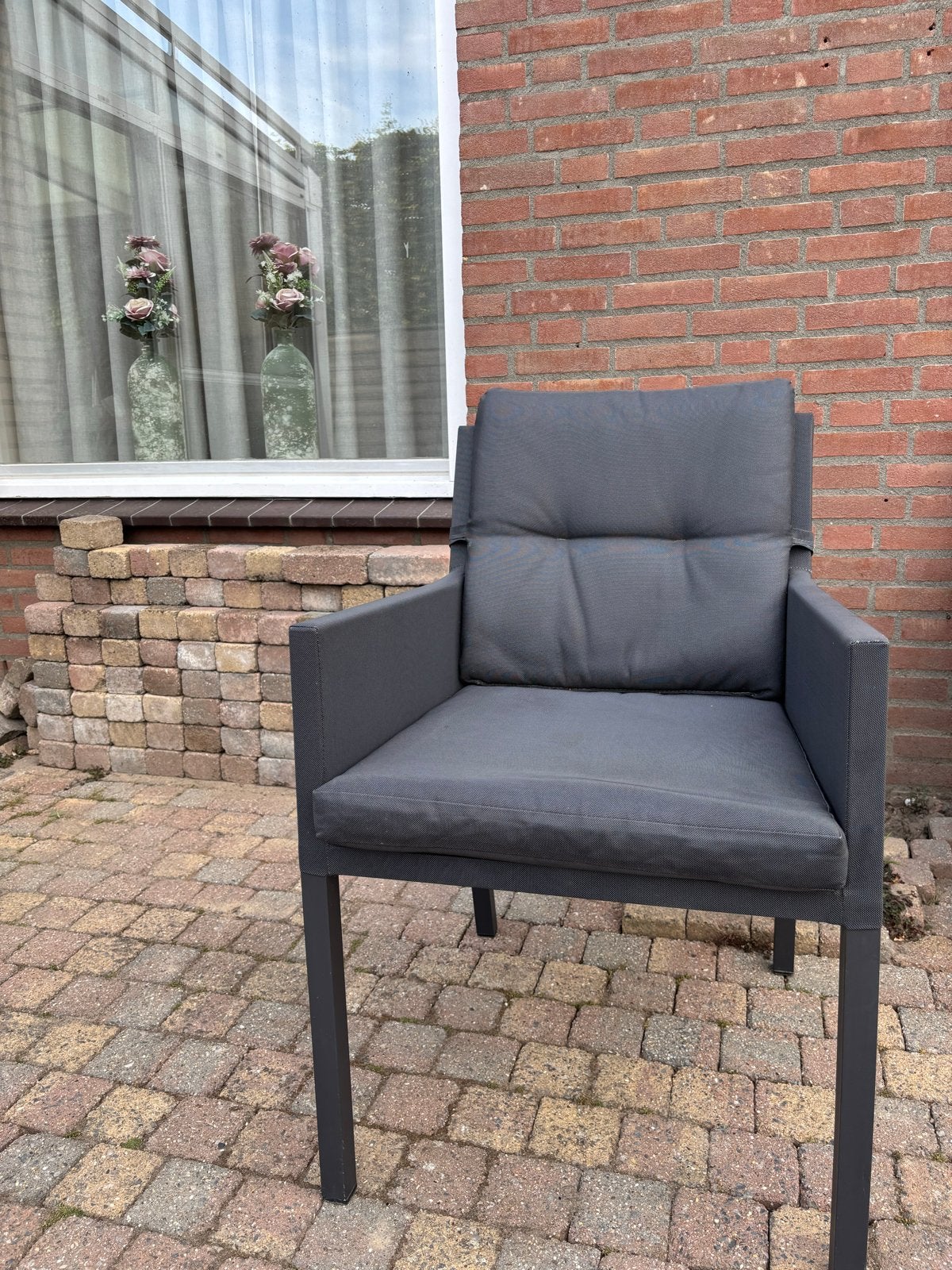 Life Outdoor Living tuinstoel met kussens, Tuin en Terras, Ophalen, Zo goed als nieuw, Aluminium