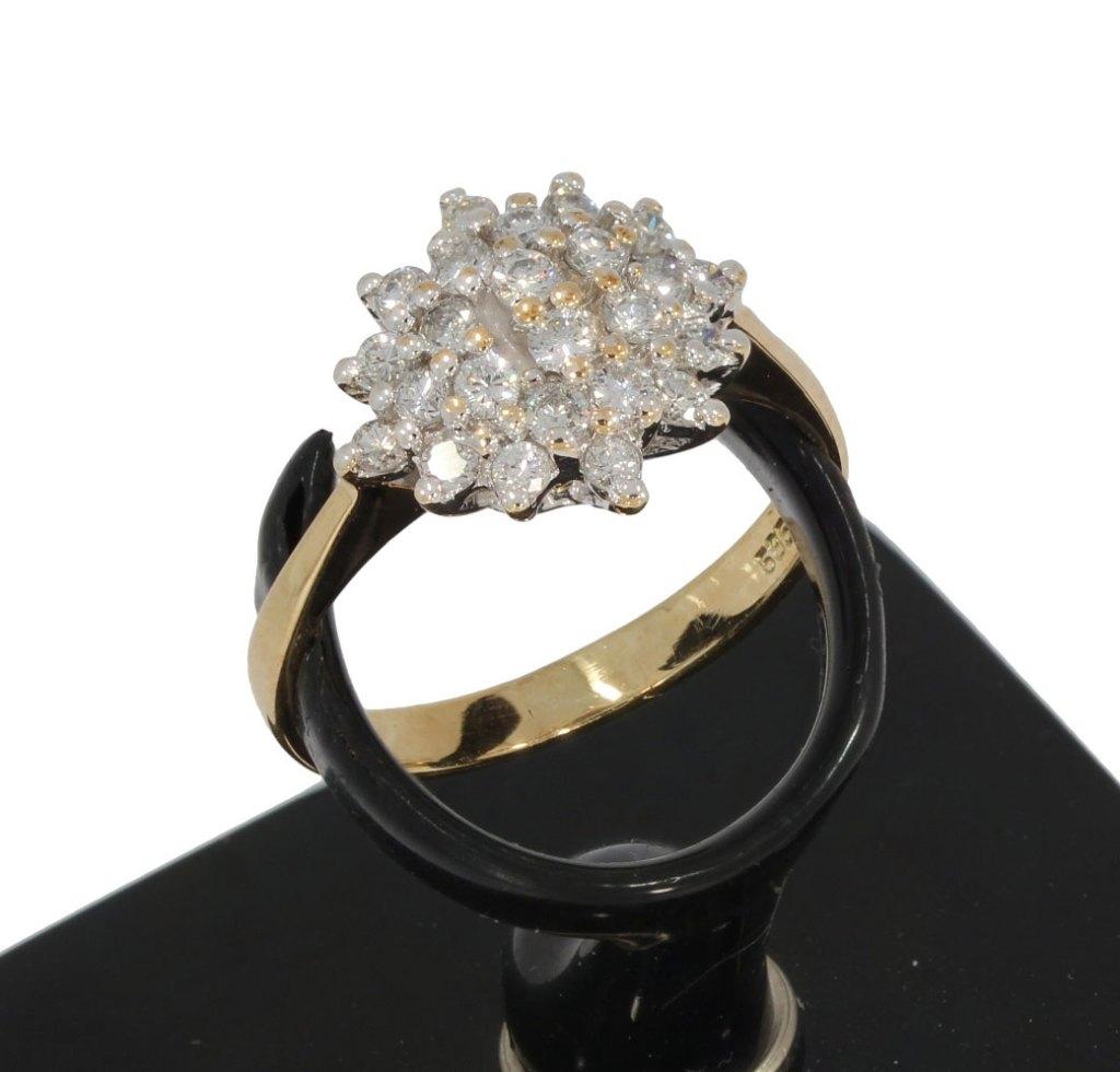 24 diamanten luxe 14k gouden rozet briljant dames ring, Voordeelsieraden, Verzenden, Met edelsteen, Dame