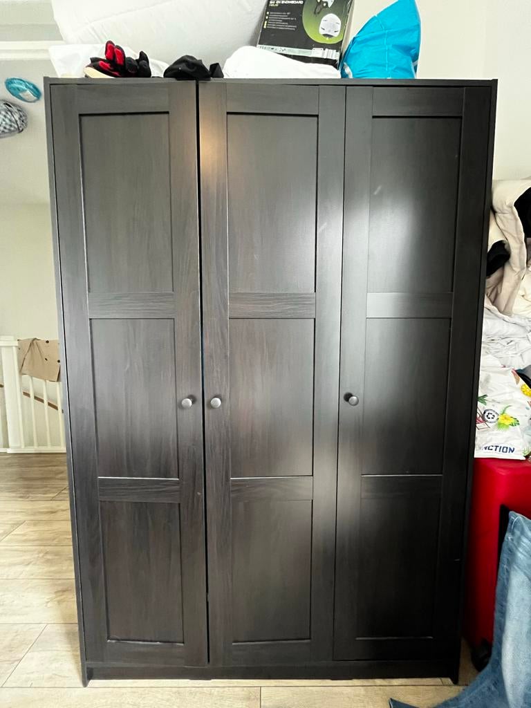 Zwarte IKEA PAX Kast, Huis en Inrichting, Kasten | Kledingkasten, Ophalen, 100 tot 150 cm, Zo goed als nieuw, 150 tot 200 cm