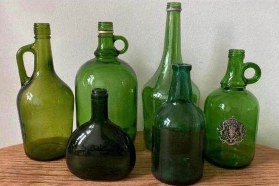 Set retro vazen, Ophalen, Overige kleuren, Minder dan 50 cm, Glas