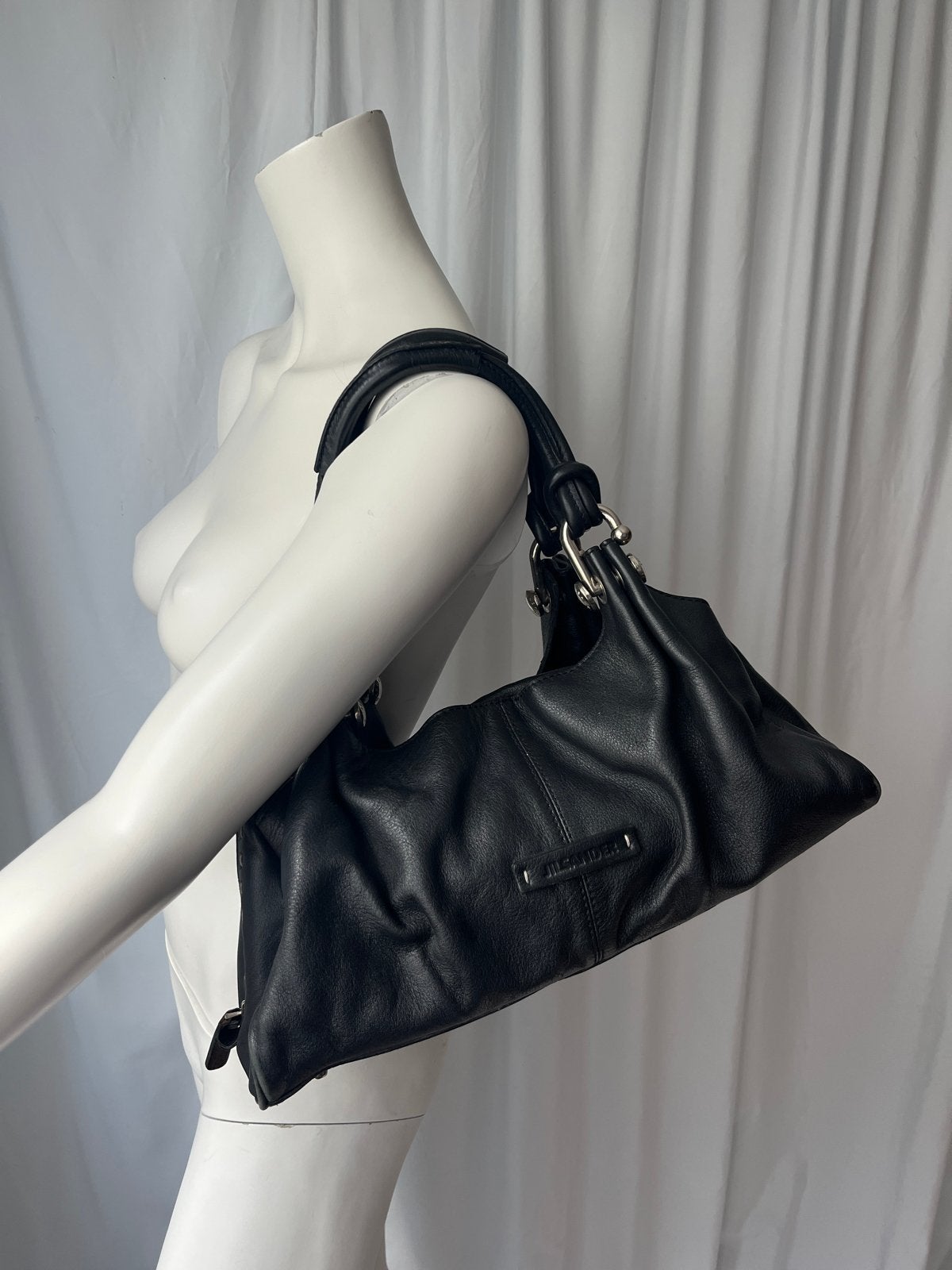 Vintage Jil Sander Leren Tas - Zwart, Ophalen of Verzenden, Gebruikt, Zwart, Handtas