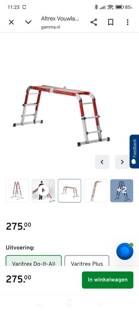 Vouw ladder Altrex, Ophalen, Zo goed als nieuw, Ladder, Opvouwbaar of Inschuifbaar