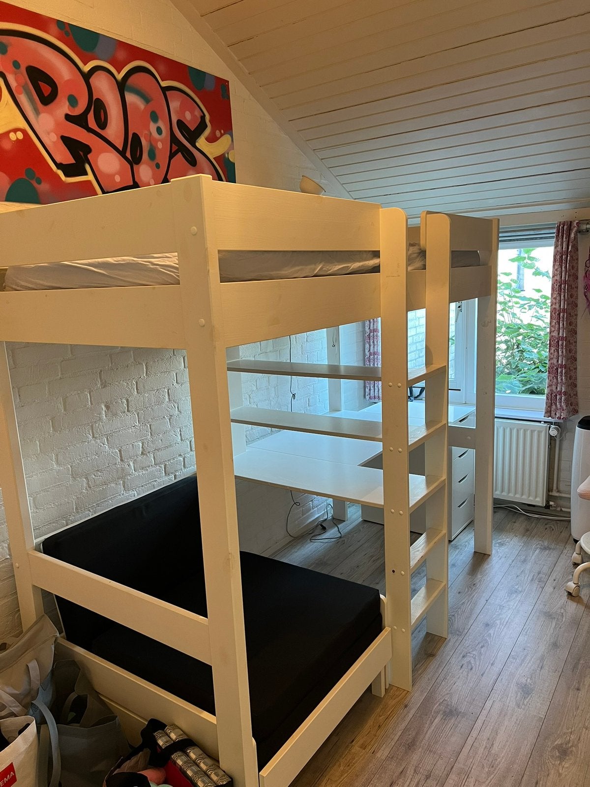 Witte Vipack hoogslaper incl nette matras, Ophalen, Gebruikt, Hoogslaper