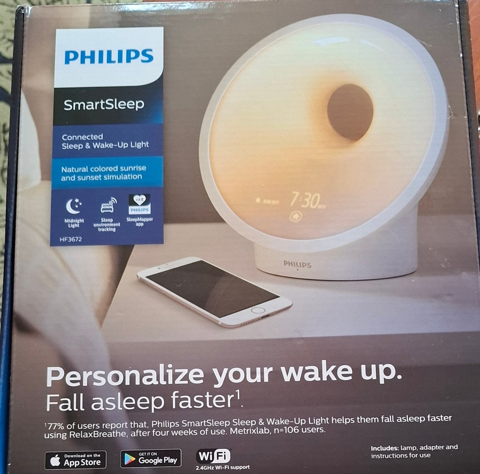 Philips SmartSleep HF3672/01 Verbonden Sleep & Wake-up Light, Ophalen of Verzenden, Nieuw
