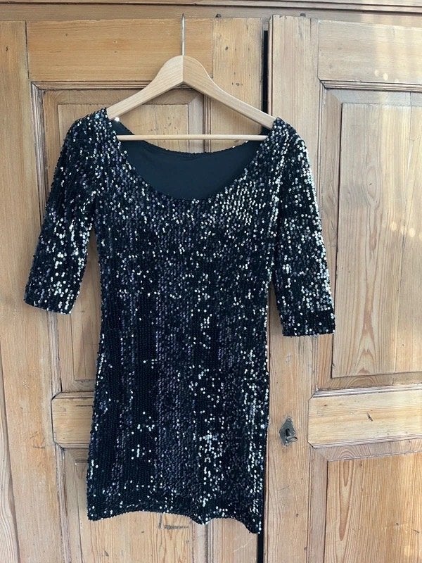 Esmara by Heidi Klum - prachtige paillettenjurk, maat 34/36, Zwart, Zo goed als nieuw, Maat 34 (XS) of kleiner, Boven de knie