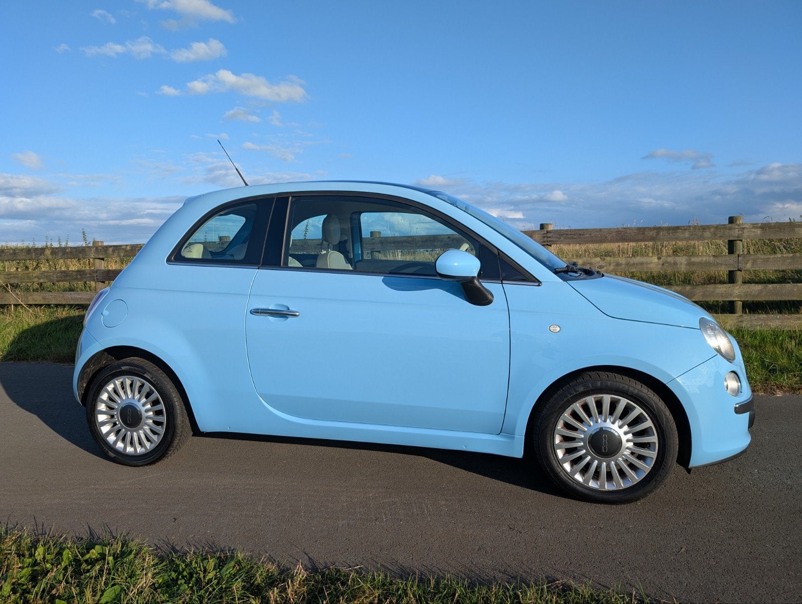Nette Fiat 500 0.9 Twinair 2011 Blauw, Airco!, Auto's, Voorwielaandrijving, Stof, 31 €/maand, 905 kg